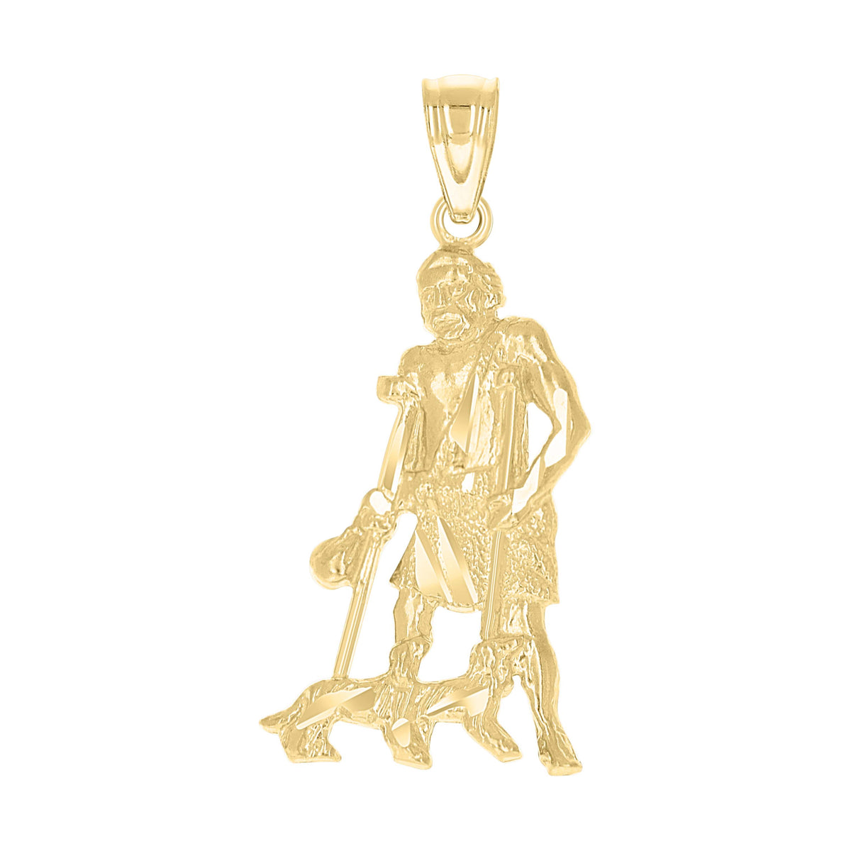 10kt Yellow Gold Mens Saint Lazarus Religious Charm Pendant