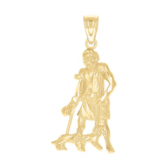 10kt Yellow Gold Mens Saint Lazarus Religious Charm Pendant