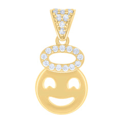 10kt Yellow Gold Womens Cubic-Zirconia Smile Fashion Charm Pendant