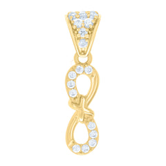 10kt Yellow Gold Womens Cubic-Zirconia Infinity Charm Pendant