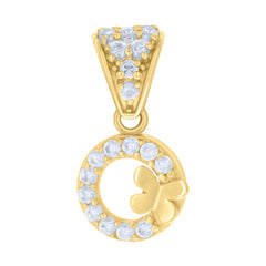 10kt Yellow Gold Womens Cubic-Zirconia Butterfly Fashion Charm Pendant