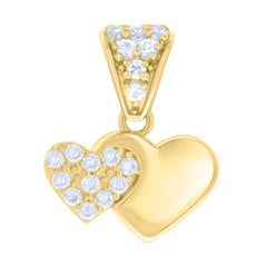 10kt Yellow Gold Womens Diamond-Cut Textured Heart Initial Letter I Band Ring
