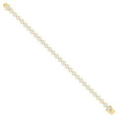 10kt Yellow Gold Womens CZ Cubic Zirconia Double Row Hoop Earrings