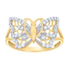 10kt Yellow Gold Womens Pink Cubic-Zirconia Snake Fashion Ring