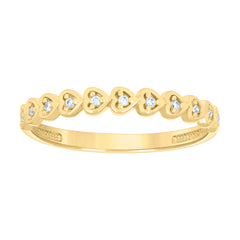 14kt Yellow Gold Womens Cubic-Zirconia Multi Hearts Ring