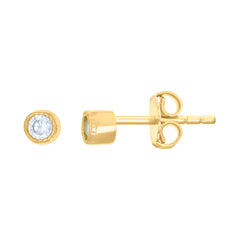 14kt Yellow Gold Womens Cubic-Zirconia Fashion Stud Earrings