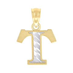 10kt Two-Tone Gold Mens Angel Little Angel Pray For Us Religious Charm Pendant