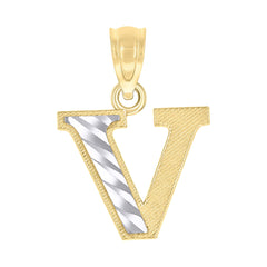 10kt Two-Tone Gold Mens Cross Religious Charm Pendant