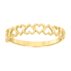 10kt Yellow Gold Womens Love Multi Hearts Ring