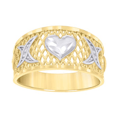 10kt Two-tone Gold Womens Heart XO XO Ring