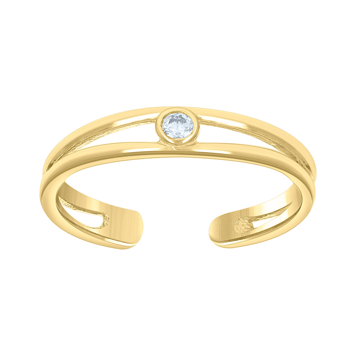 10kt Yellow Gold Womens Cubic-Zirconia Fashion Toe Ring