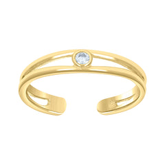 10kt Yellow Gold Womens Cubic-Zirconia Fashion Toe Ring