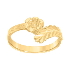 10kt Yellow Gold Womens Flower Fashion Ring