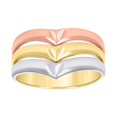 10kt Tri-Color Gold Womens Semanario Ring
