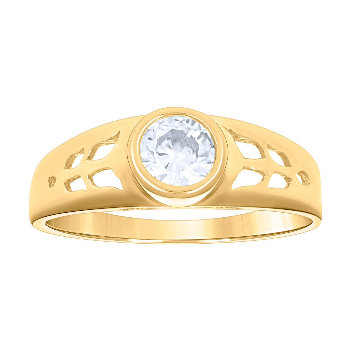 14kt Yellow Gold Baby Cubic-Zirconia Fashion Ring