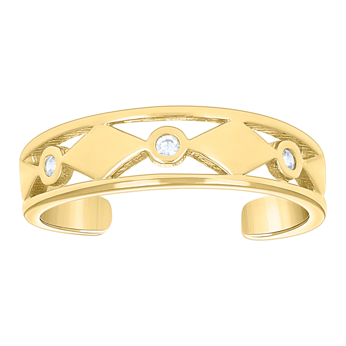 14kt Yellow Gold Womens Cubic-Zirconia Fashion Toe Ring