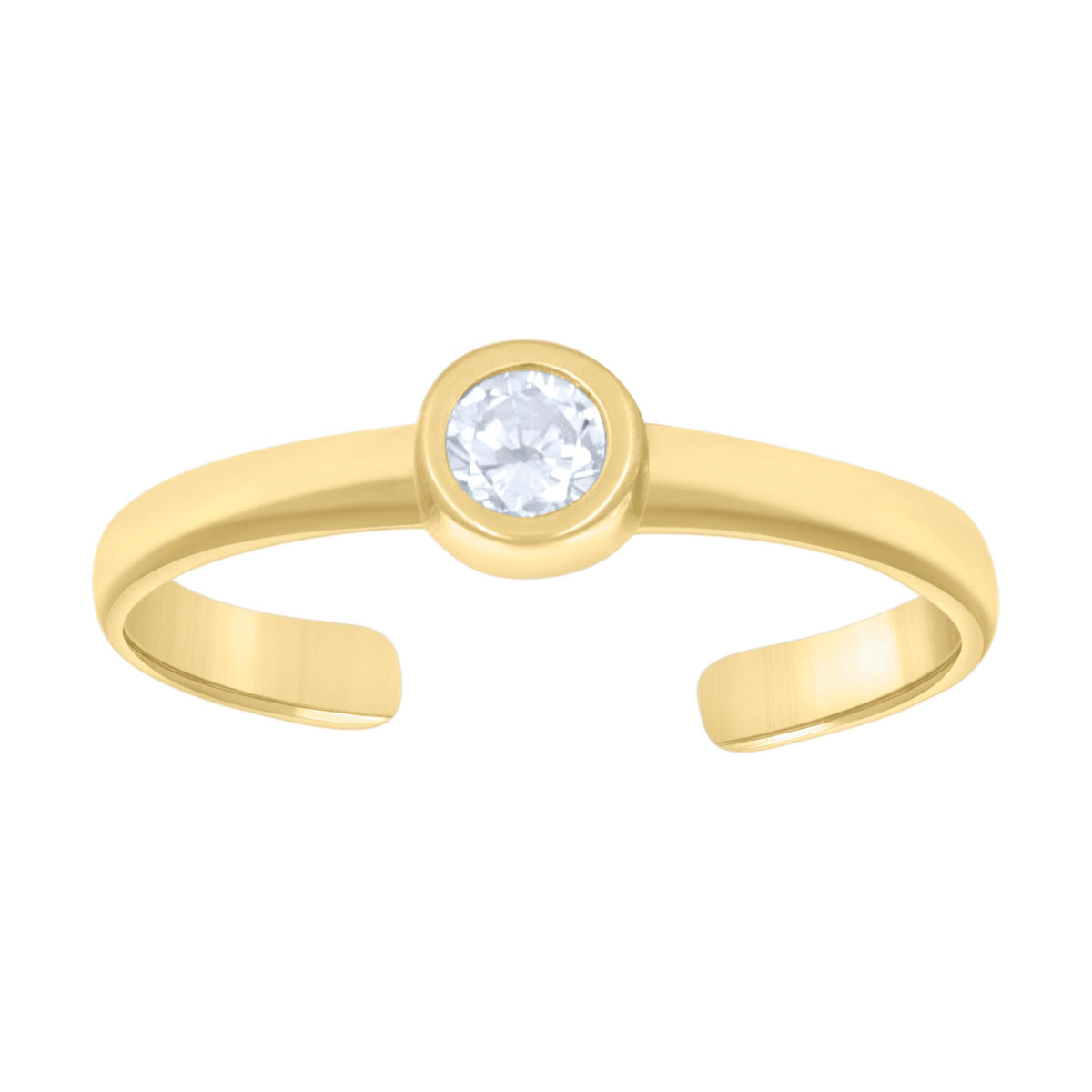 14kt Yellow Gold Womens Cubic-Zirconia Fashion Toe Ring
