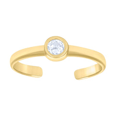 14kt Yellow Gold Womens Cubic-Zirconia Fashion Toe Ring