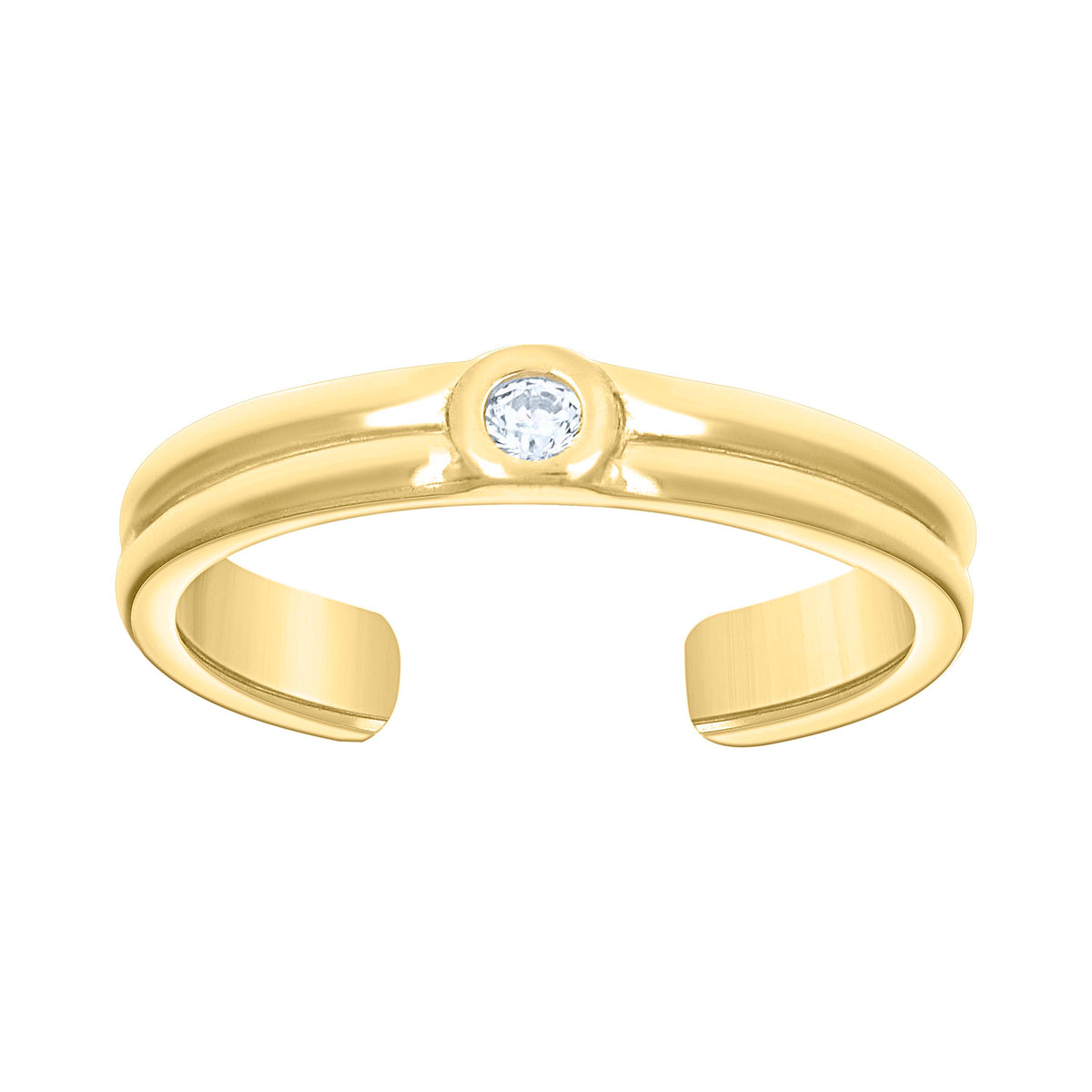 14kt Yellow Gold Womens Cubic-Zirconia Fashion Toe Ring