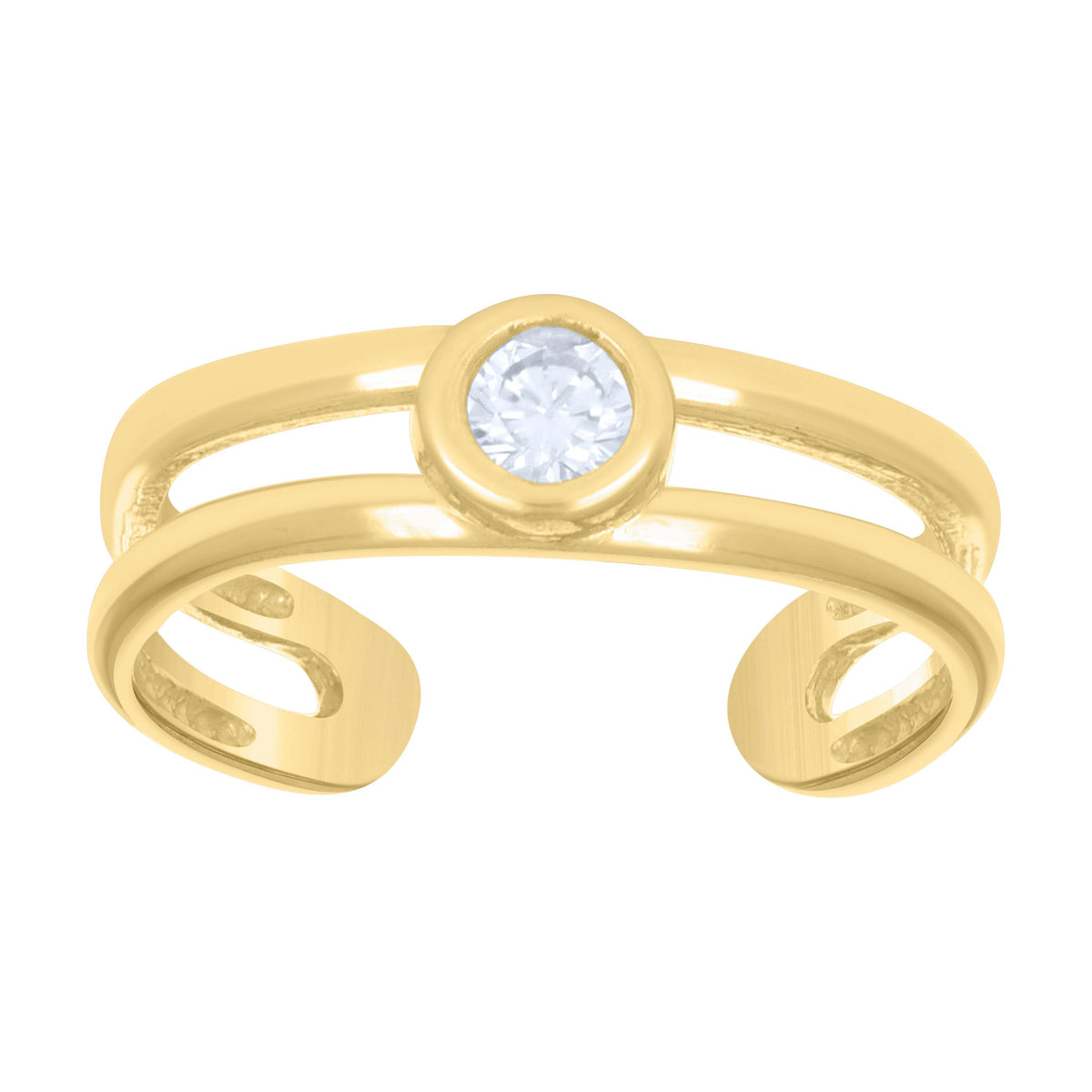14kt Yellow Gold Womens Cubic-Zirconia Fashion Toe Ring