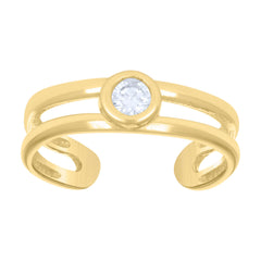14kt Yellow Gold Womens Cubic-Zirconia Fashion Toe Ring