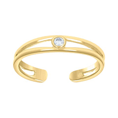 14kt Yellow Gold Womens Cubic-Zirconia Fashion Toe Ring