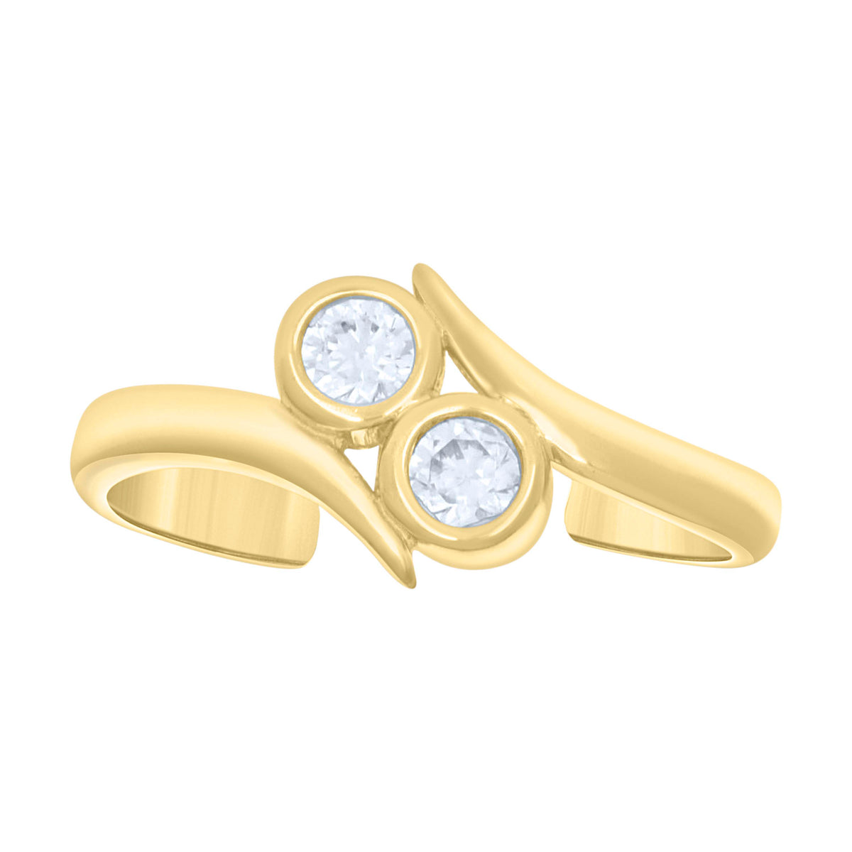 14kt Yellow Gold Womens Cubic-Zirconia Fashion Toe Ring