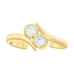 14kt Yellow Gold Womens Cubic-Zirconia Fashion Toe Ring