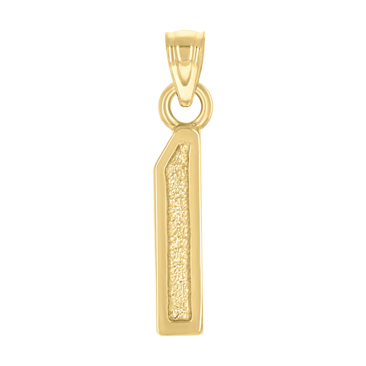 14kt Yellow Gold Unisex Initial Number 1 Charm Pendant