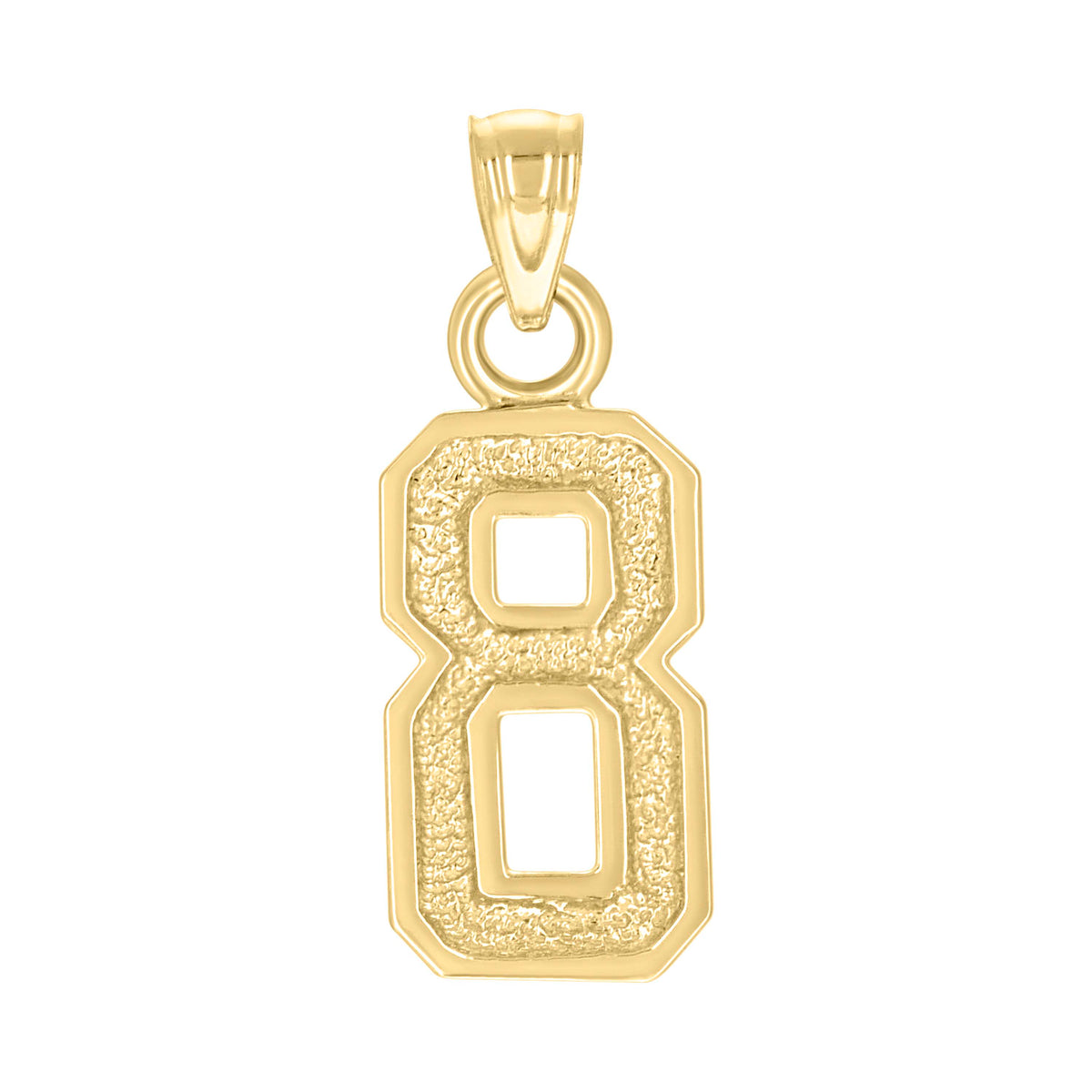 14kt Yellow Gold Unisex Initial Number 8 Charm Pendant