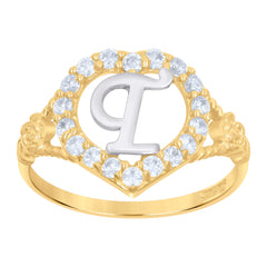 10kt Two-Tone Gold Mens Cubic Zirconia Square Engagement Ring