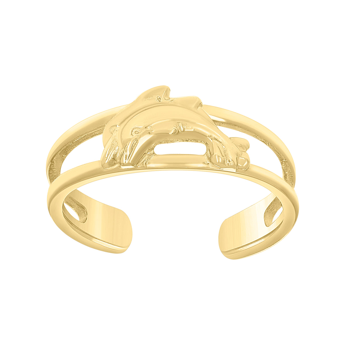 10kt Yellow Gold Womens Dolphins Toe Ring