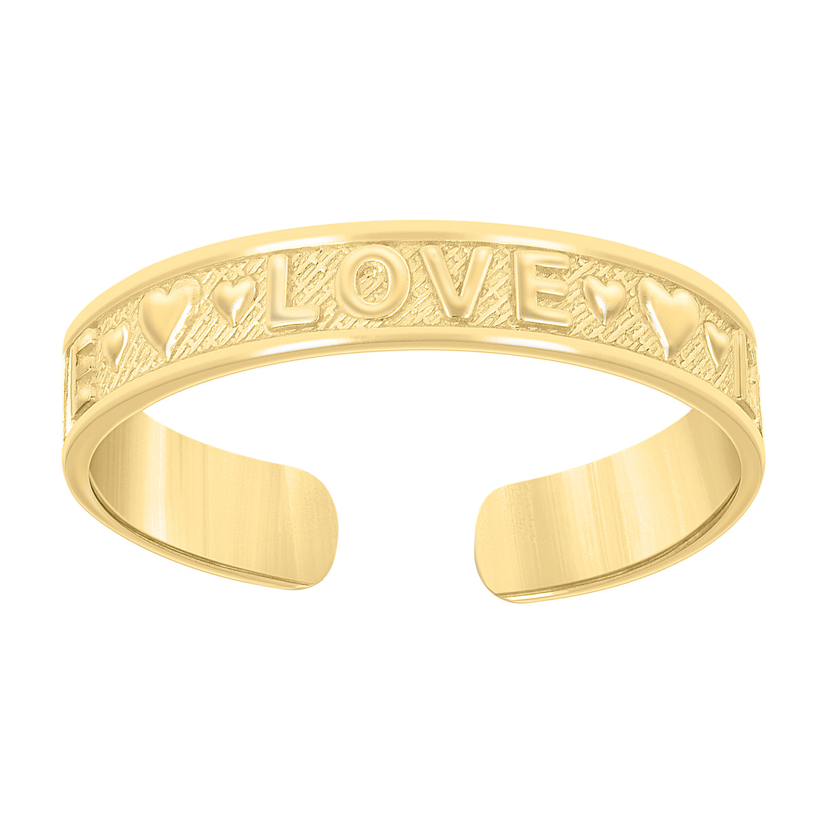 14kt Yellow Gold Womens Love Toe Ring