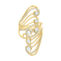 14kt Yellow Gold Womens Cubic-Zirconia Filigree Fashion Ring