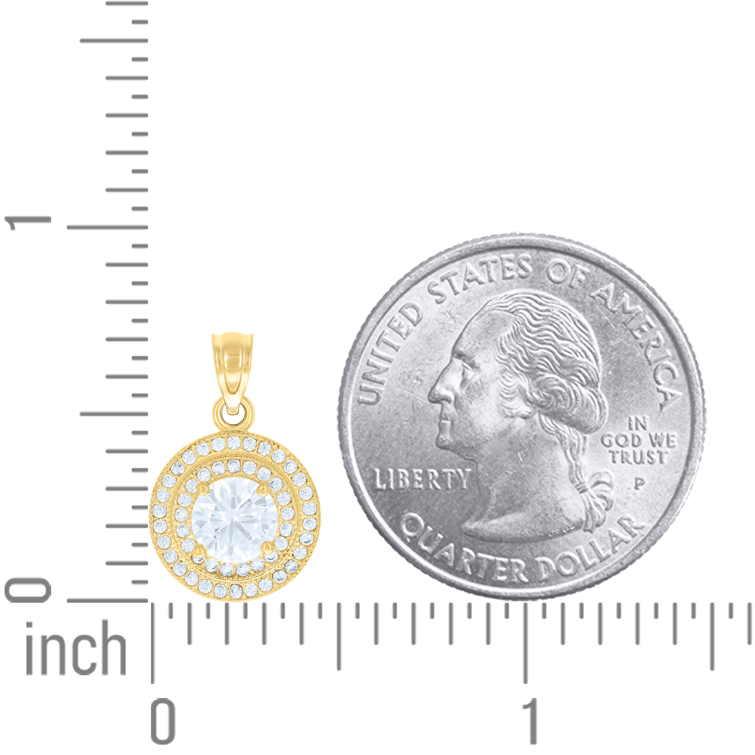 14kt Yellow Gold Womens Cubic-Zirconia Round Fashion Charm Pendant