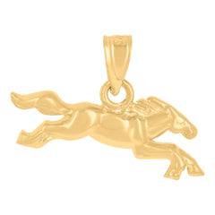10kt Yellow Gold Womens Mens Unisex Horse Animal Charm Pendant
