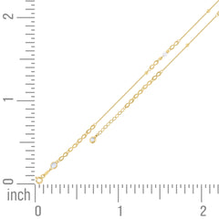 14kt Yellow Gold Womens Cubic-Zirconia Beaded Infinity Link Anklet Size 10 Inches