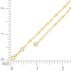 14kt Yellow Gold Womens Cubic-Zirconia Cross Link Bracelet Size 8 Inches