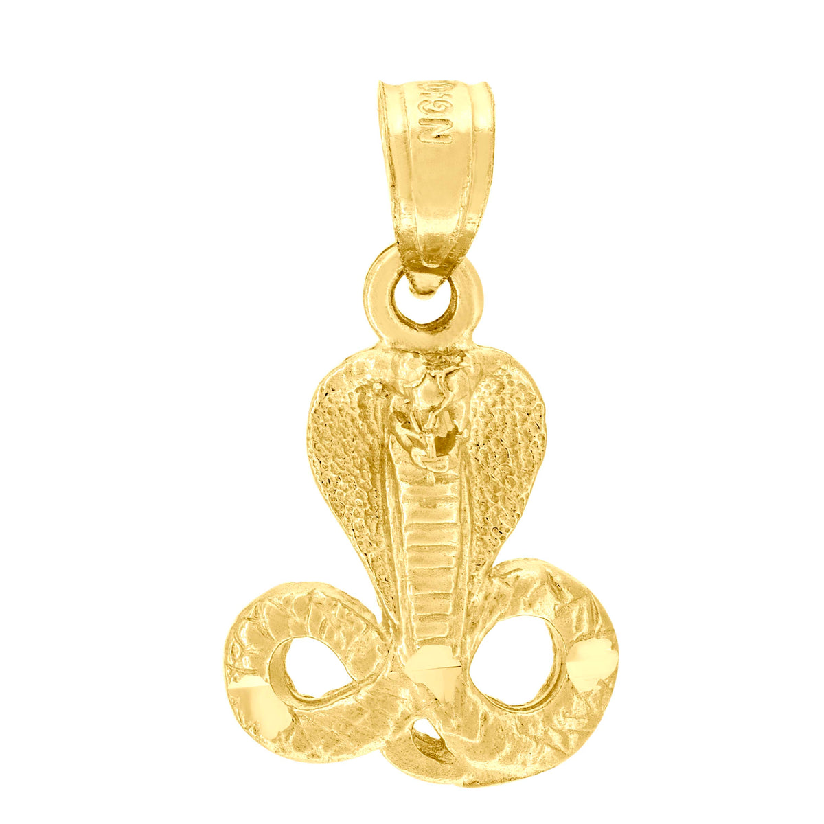 10kt Yellow Gold Womens Mens Unisex Cobra Snake Animal Charm Pendant