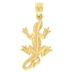 10kt Yellow Gold Womens Mens Unisex Lizard Animal Charm Pendant