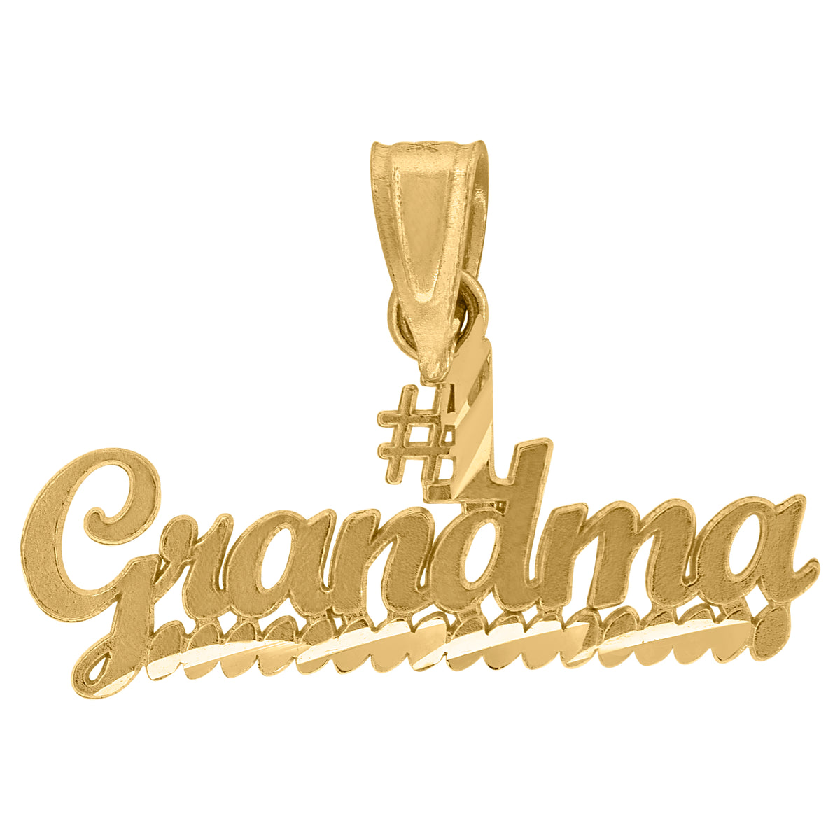 10kt Yellow Gold Womens No. 1 Grandma Letters & Words Charm Pendant