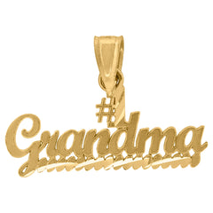 10kt Yellow Gold Womens No. 1 Grandma Letters & Words Charm Pendant