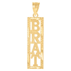 10kt Yellow Gold Unisex Brat Letters & Words Charm Pendant