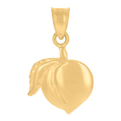 10kt Yellow Gold Womens Peach Fruit Charm Pendant