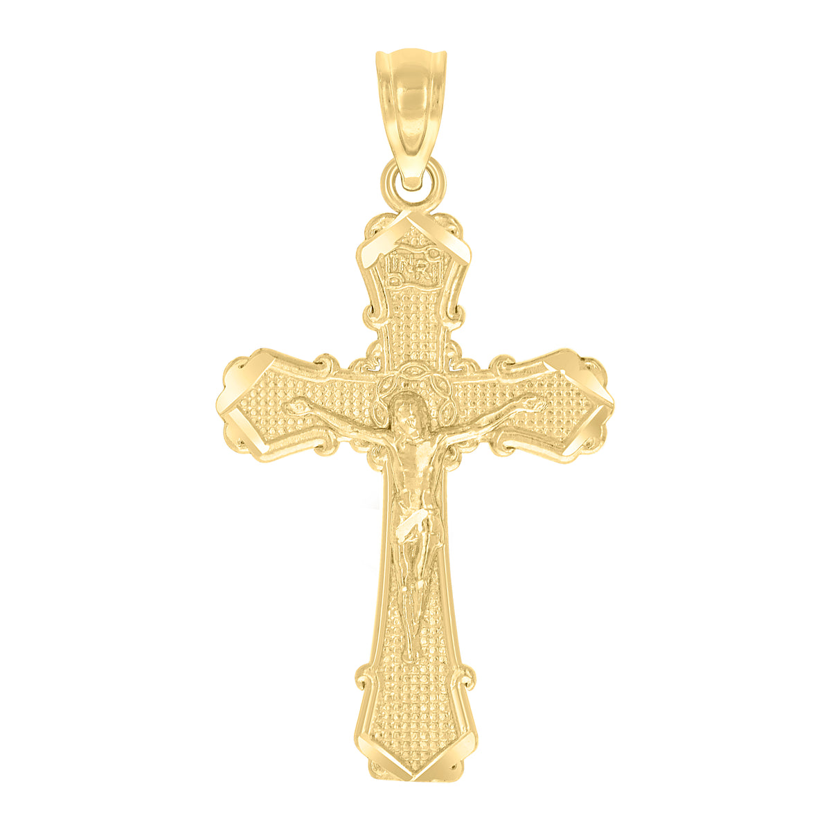 10kt Two-Tone Gold Womens Cubic Zirconia I Love You Charm Pendant