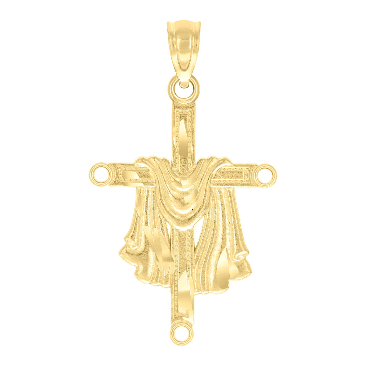10kt Yellow Gold Unisex Wrapped Cross Religious Charm Pendant