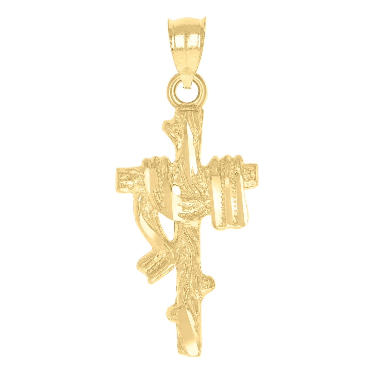 10kt Two-Tone Gold Unisex Diamond-Cut Initial G Charm Pendant