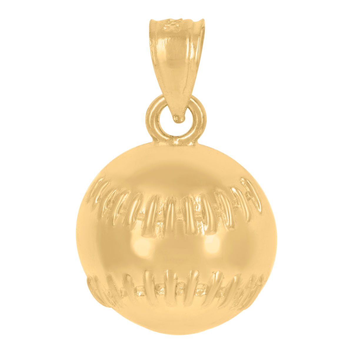 10kt Yellow Gold Mens Baseball Sports Charm Pendant