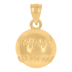 10kt Yellow Gold Mens Baseball Sports Charm Pendant