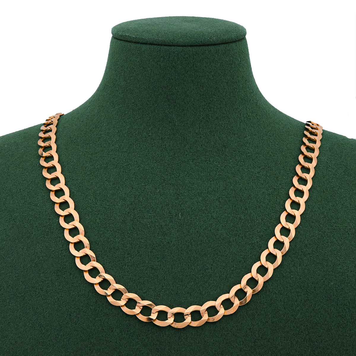 10k Rose Gold Solid Flat Cuban Chain 2MM to 15.8MM Necklace 2.3gms to 196gms All Sizes Available